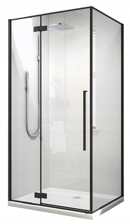 Sprchový kút Armazi Midas LESSI BLACK s krídlovými dverami 100 x 80 cm